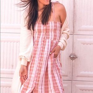 Aerie Smocked Button Down Dress